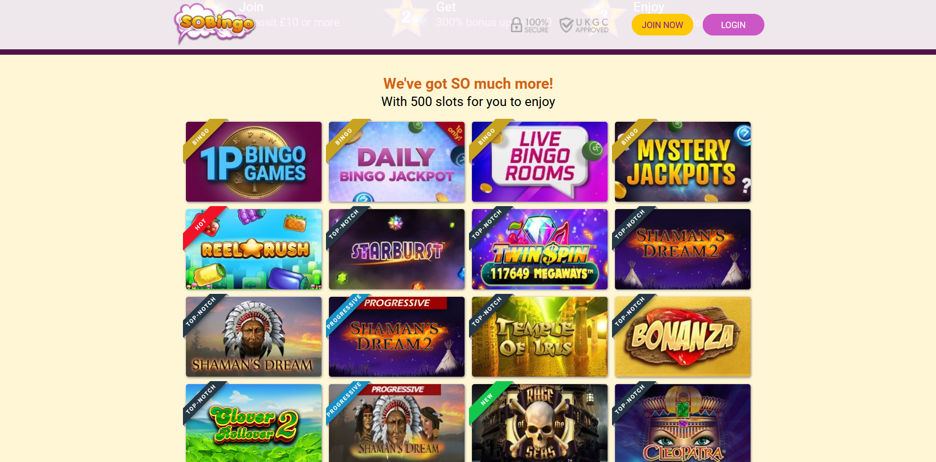 So Bingo Casino Games