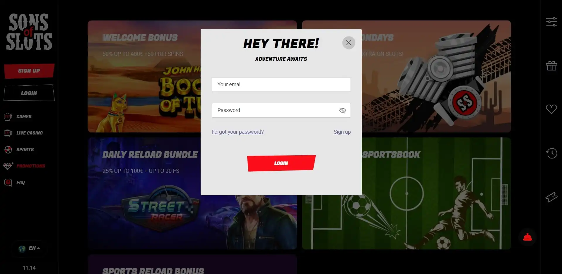 Sons of Slots Login