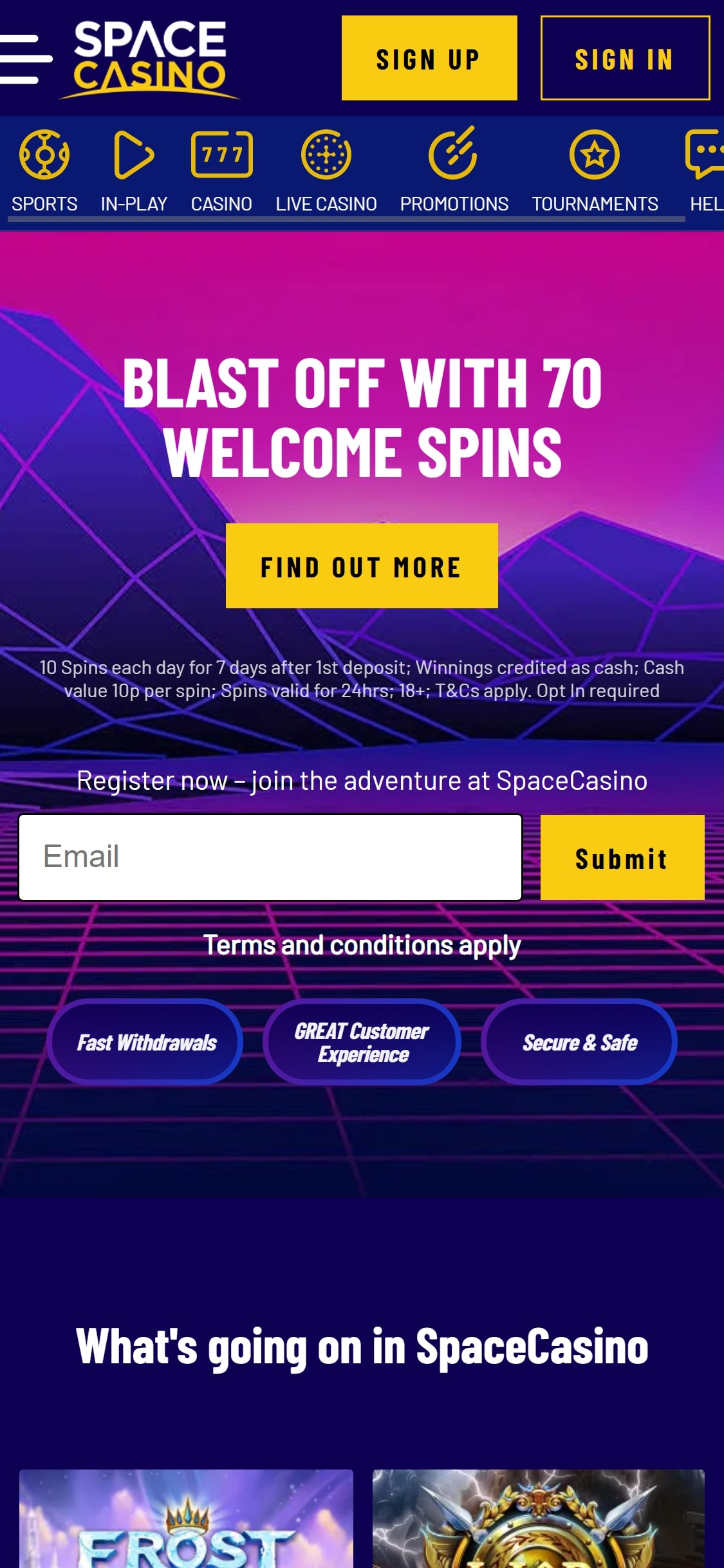Space Casino Mobile Review
