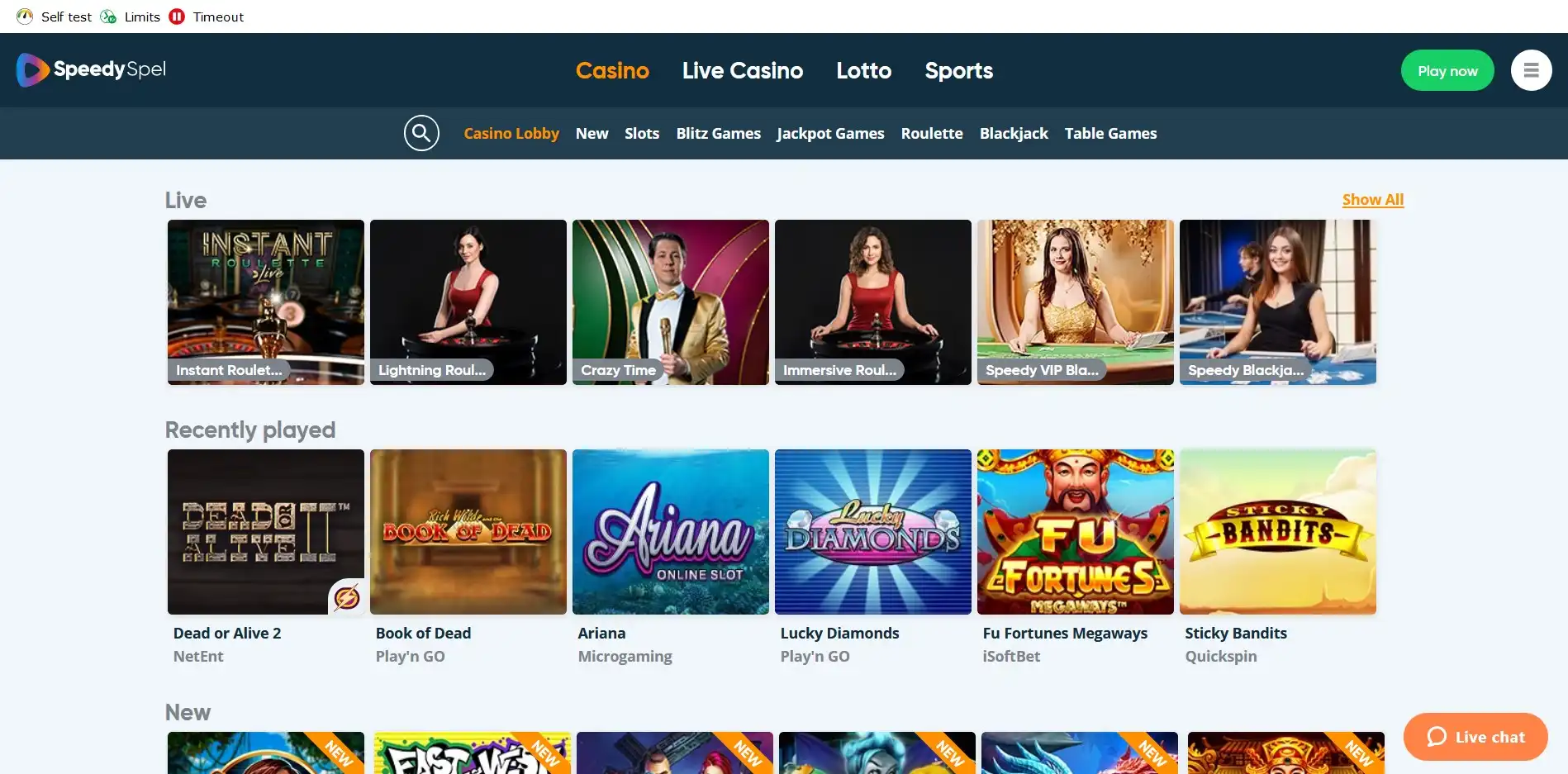 Speedy Casino Games