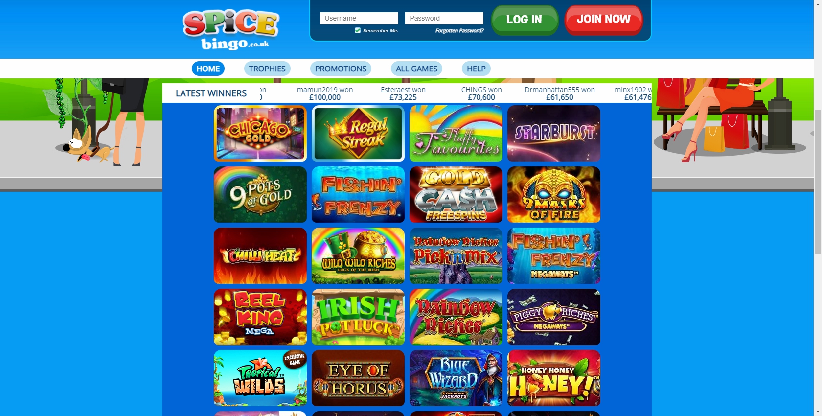 Spice Bingo Casino Games