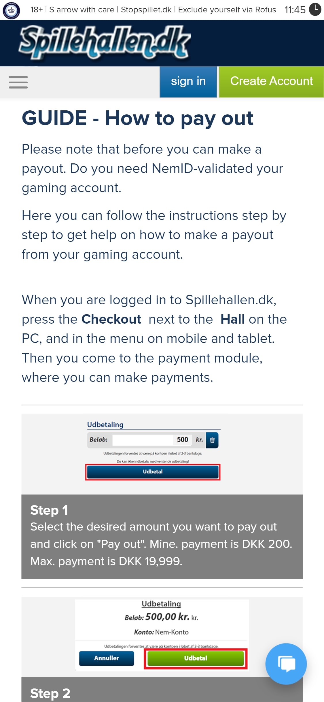Spille Hallen Mobile Payment Methods Review