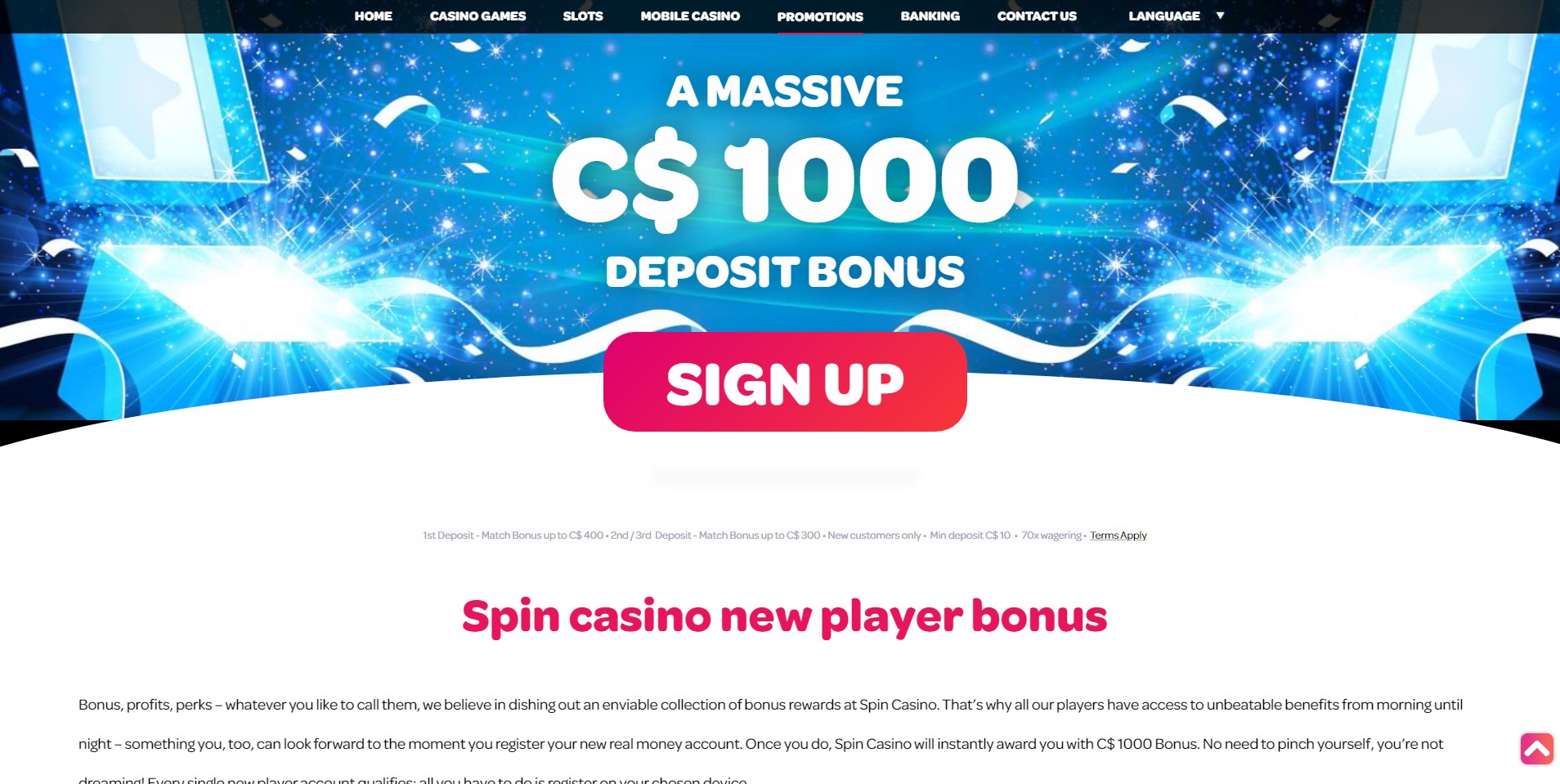 Spin Casino No Deposit Bonus