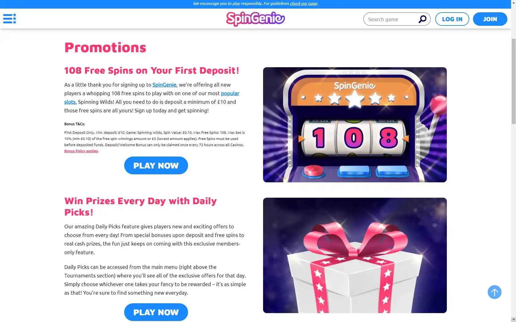 Spin Genie Casino No Deposit Bonus