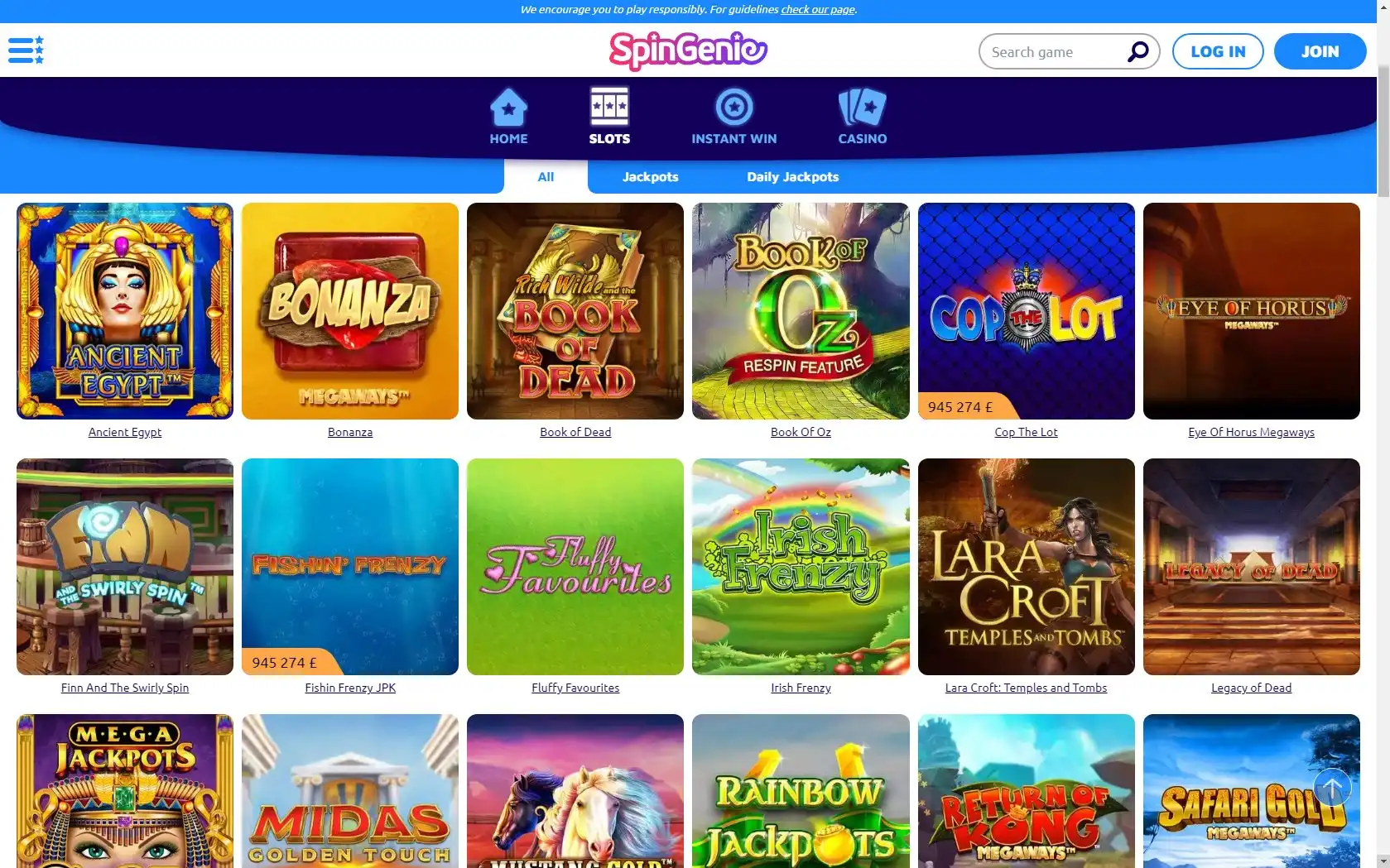 Spin Genie Casino Games