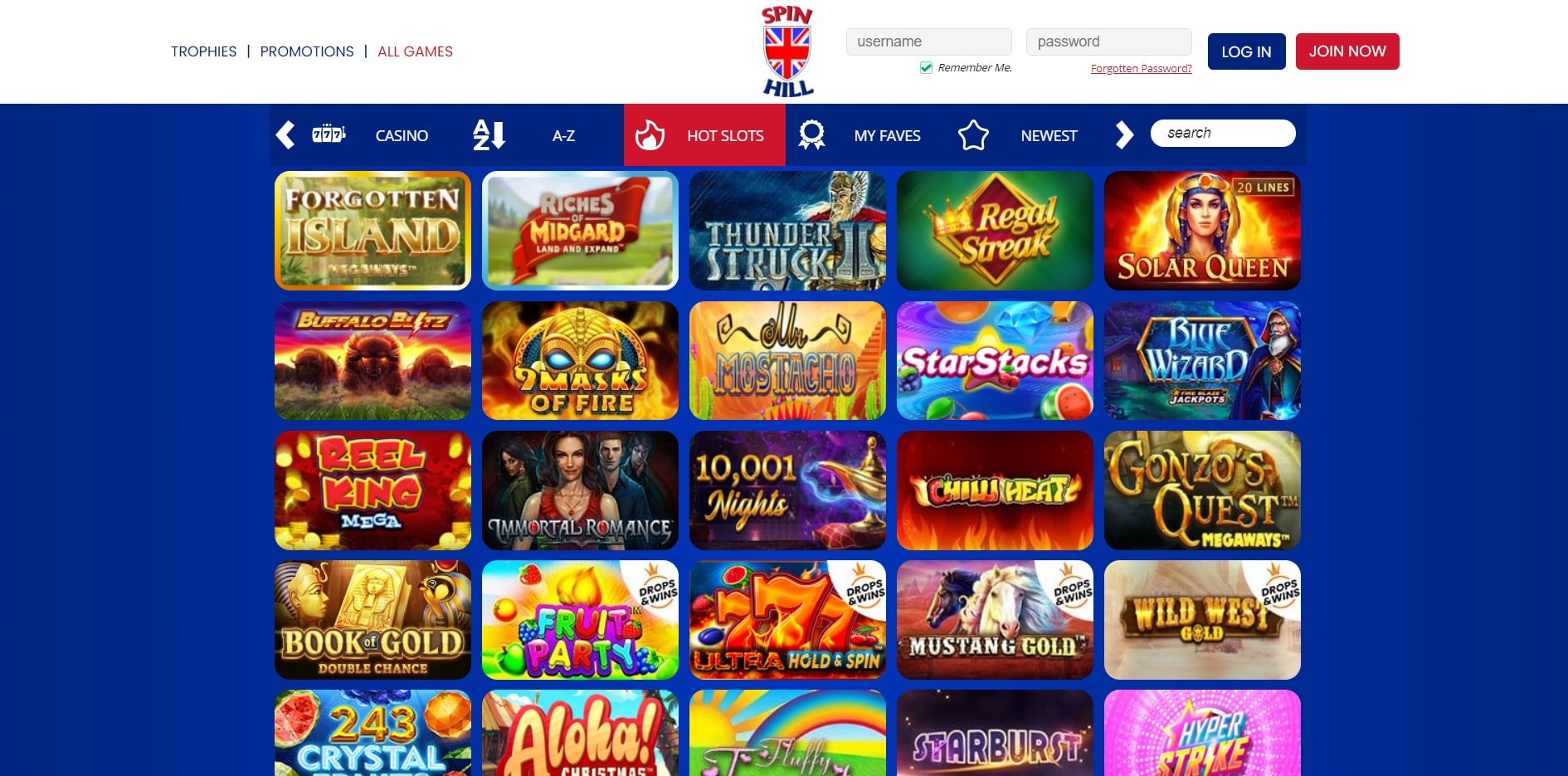 Spin Hill Casino Games