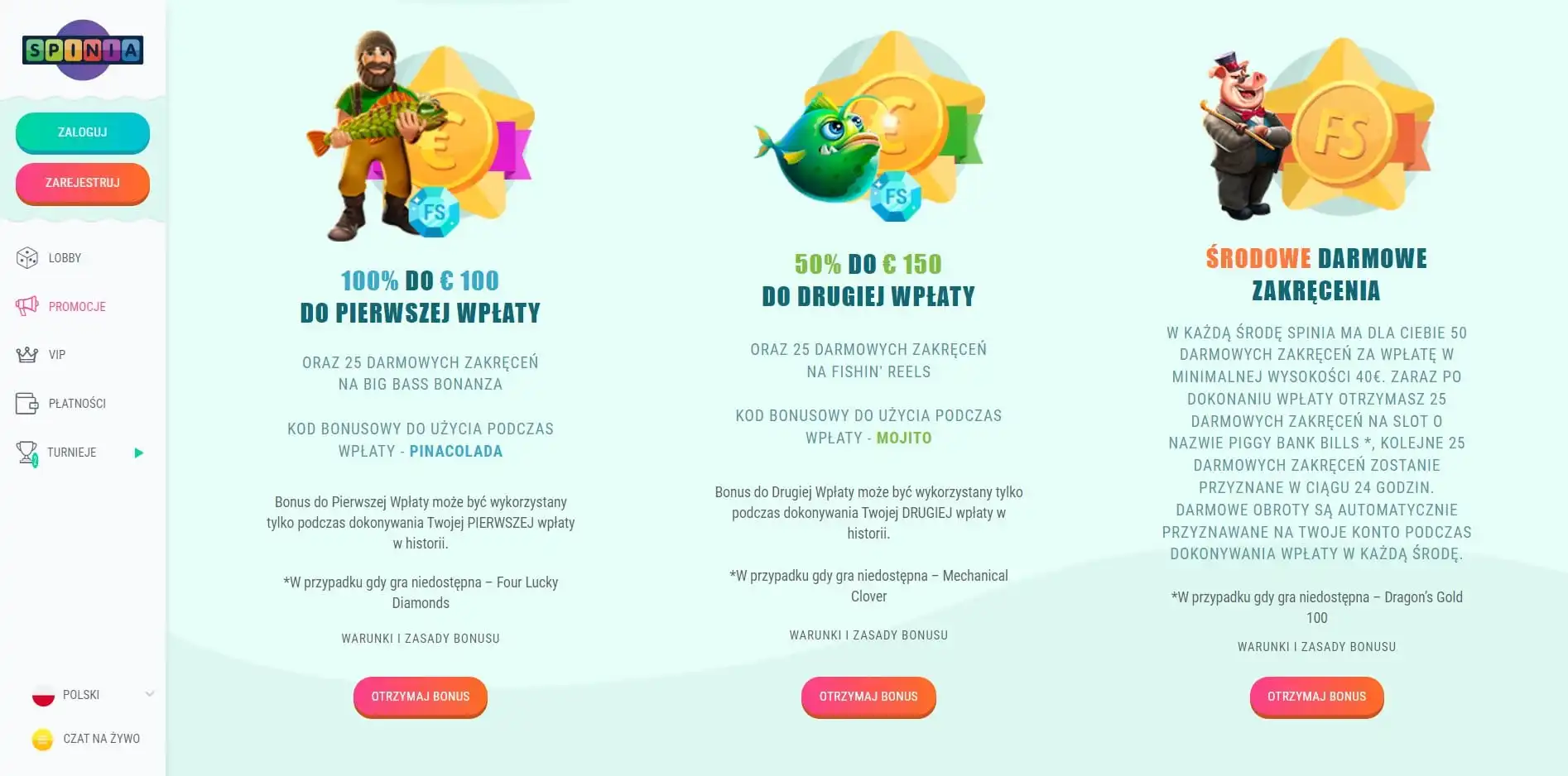 Spinia Casino Review