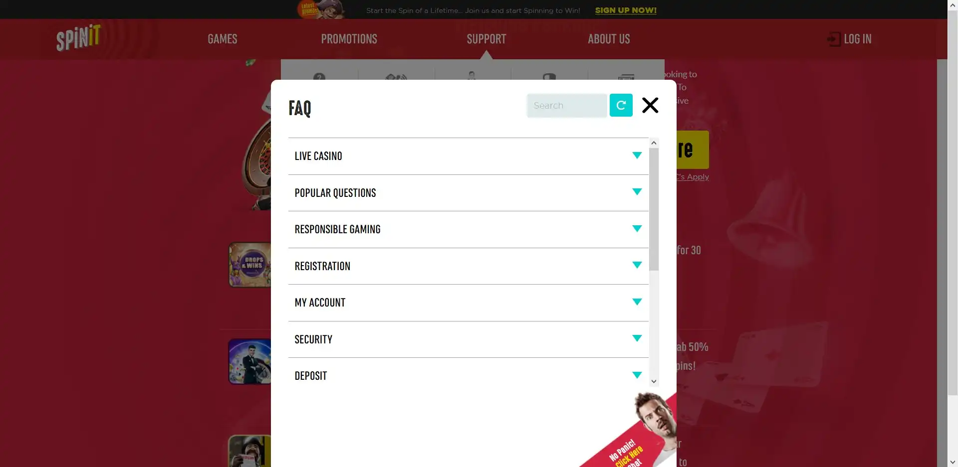 SpinIt Casino Support