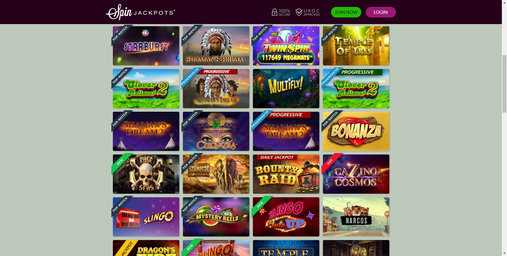 Spin Jackpots Casino Games