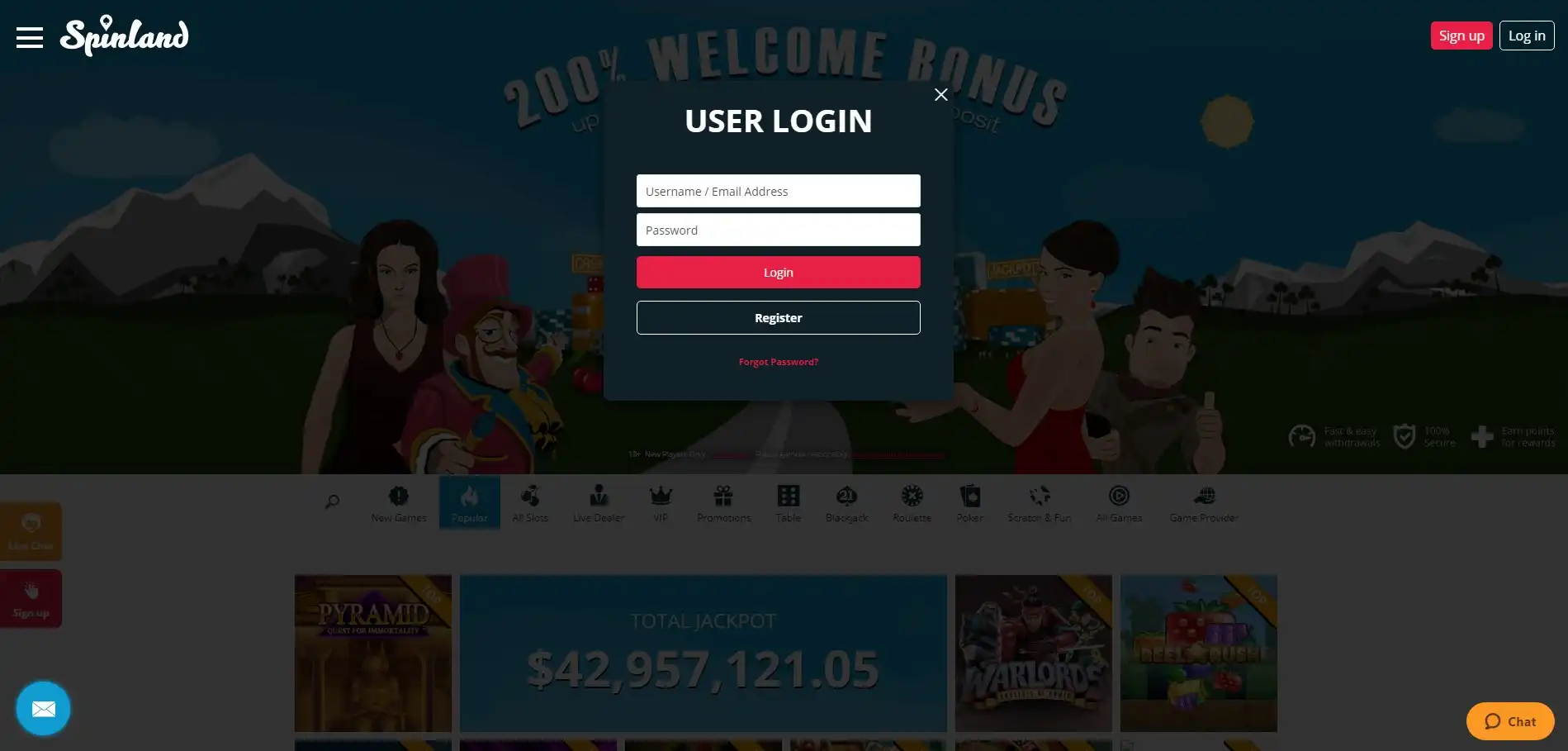 Spinland Casino Login