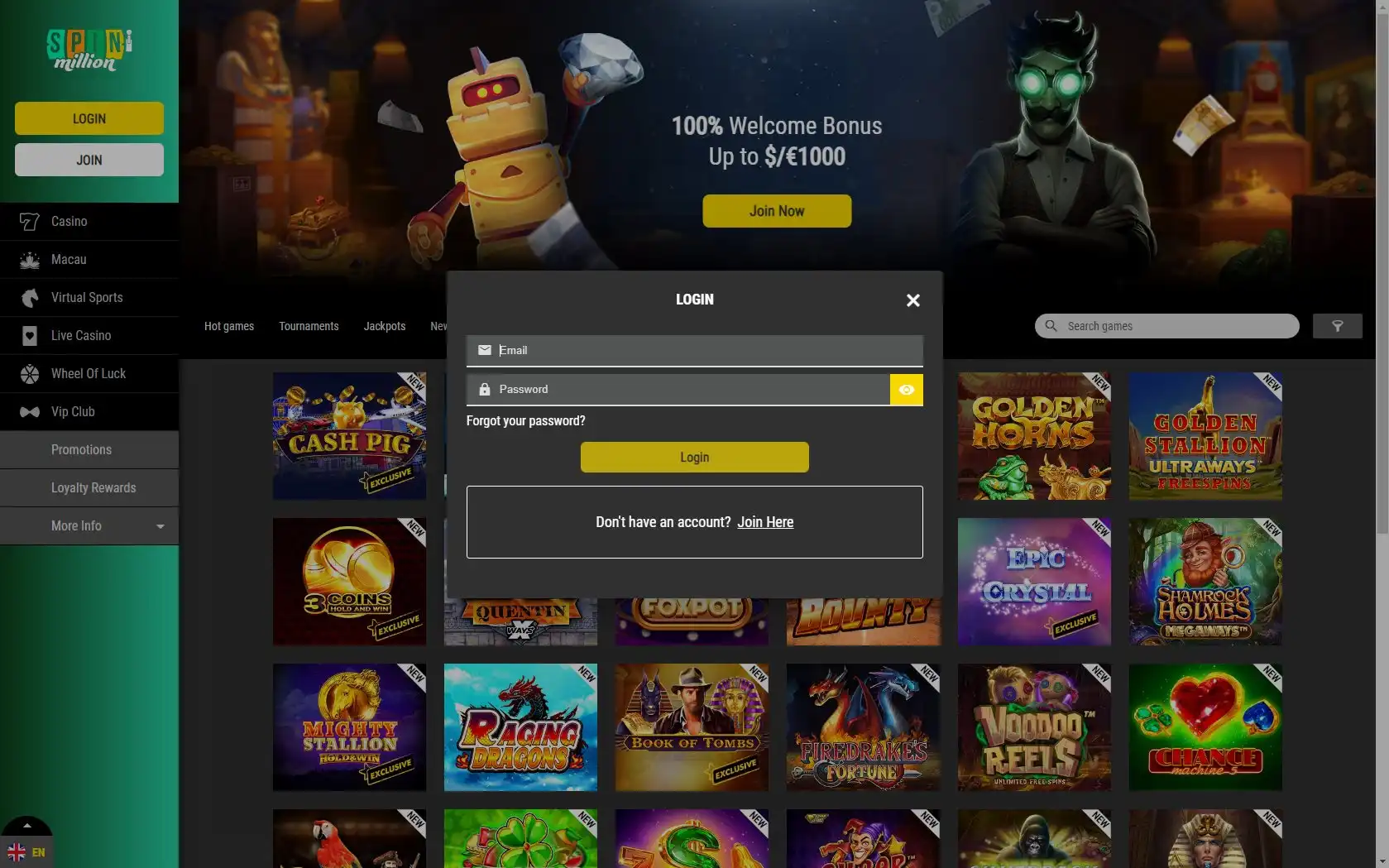 Spin Million Login