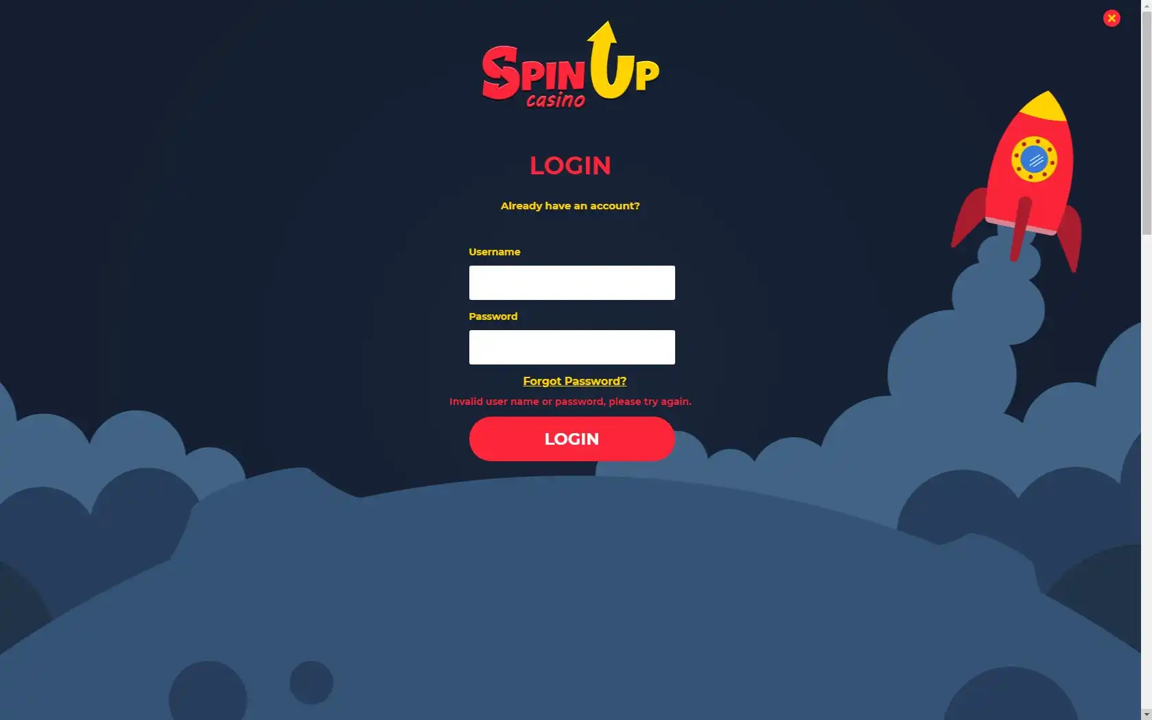 Spin-up Casino Login