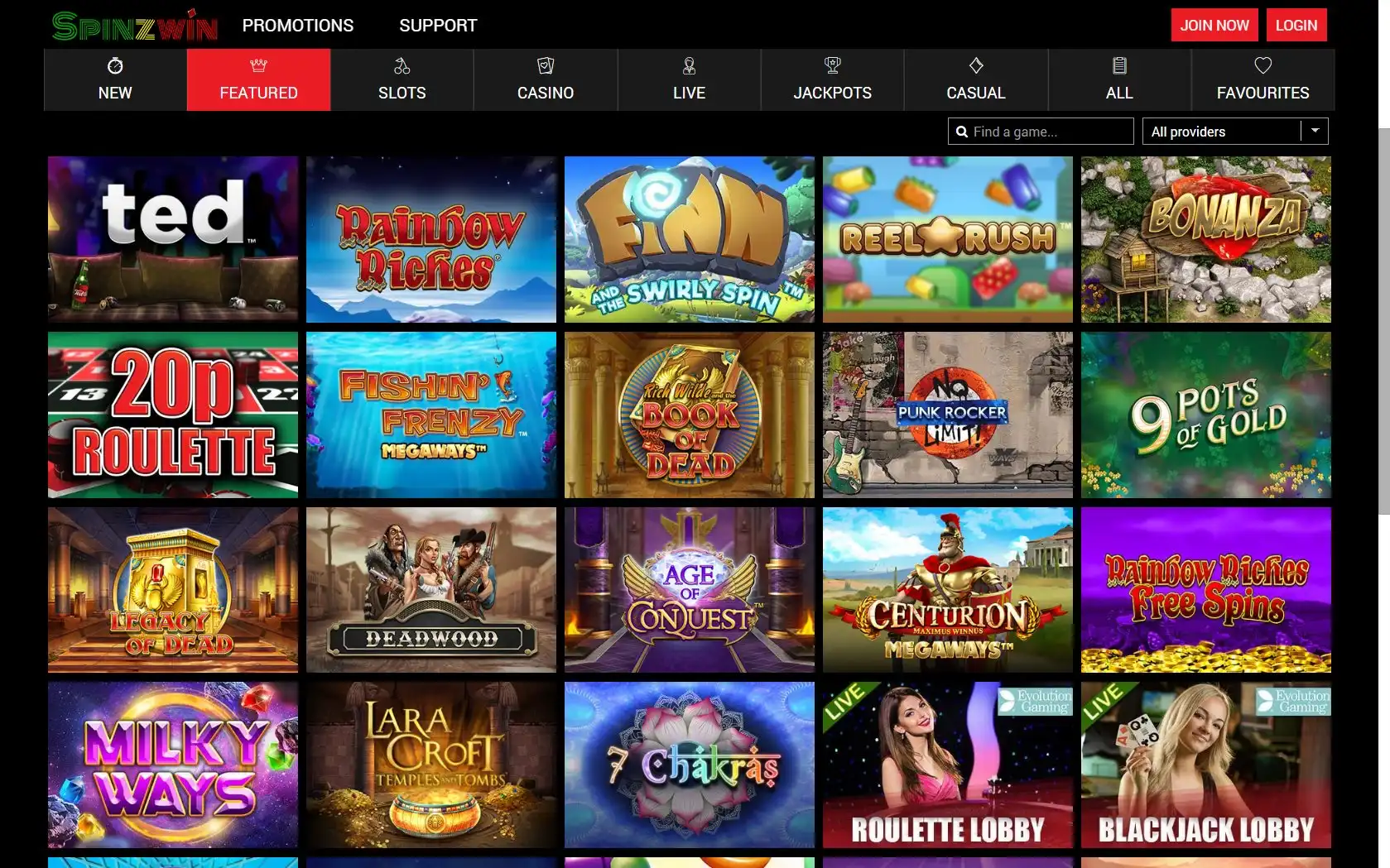 Spinzwin Casino Games