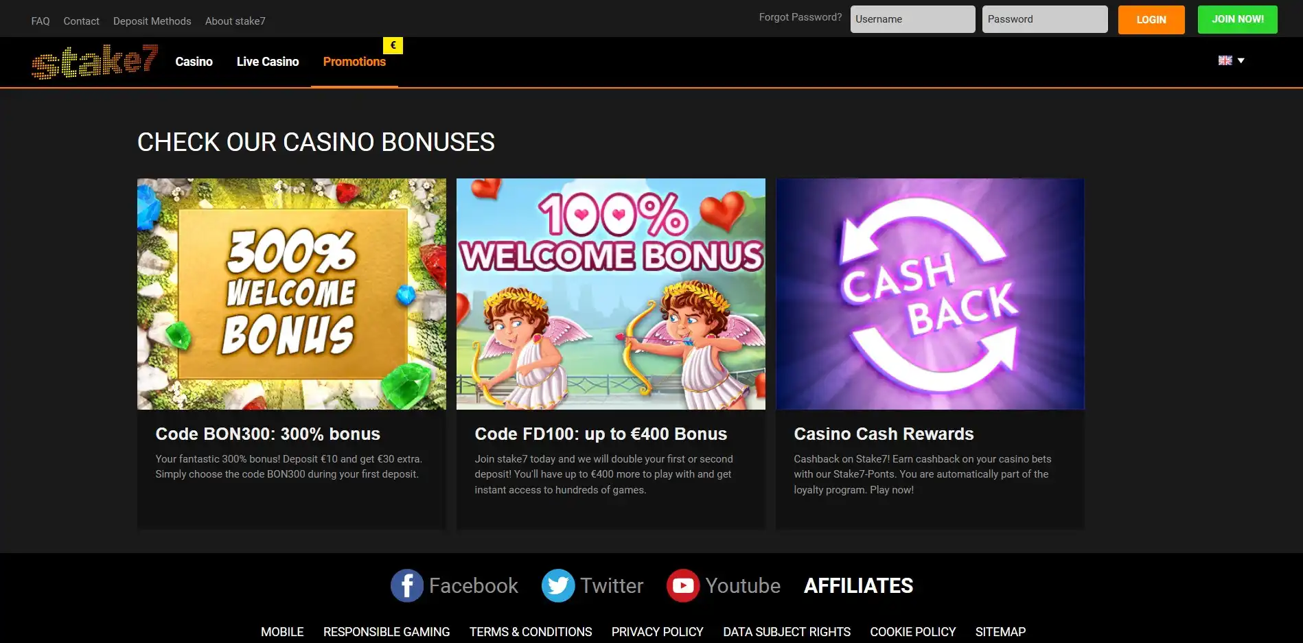 Stake 7 Casino No Deposit Bonus