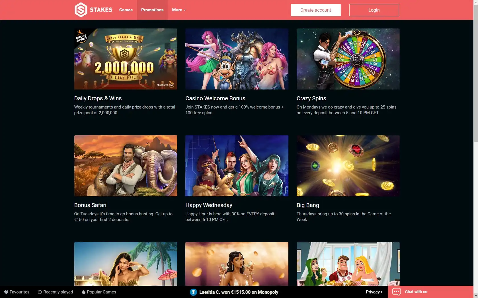Stakes Casino No Deposit Bonus