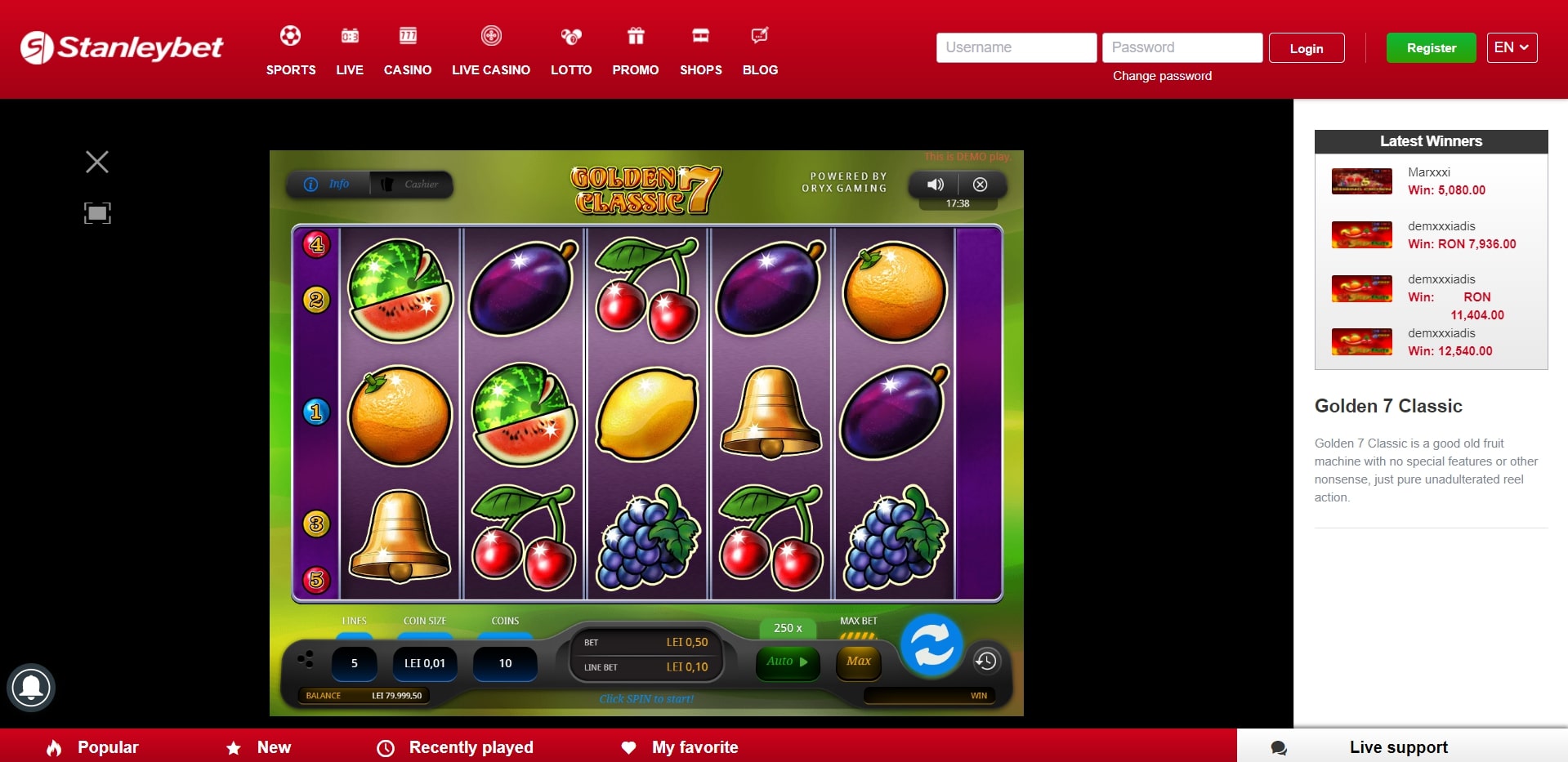 Stanleybet Slot Games