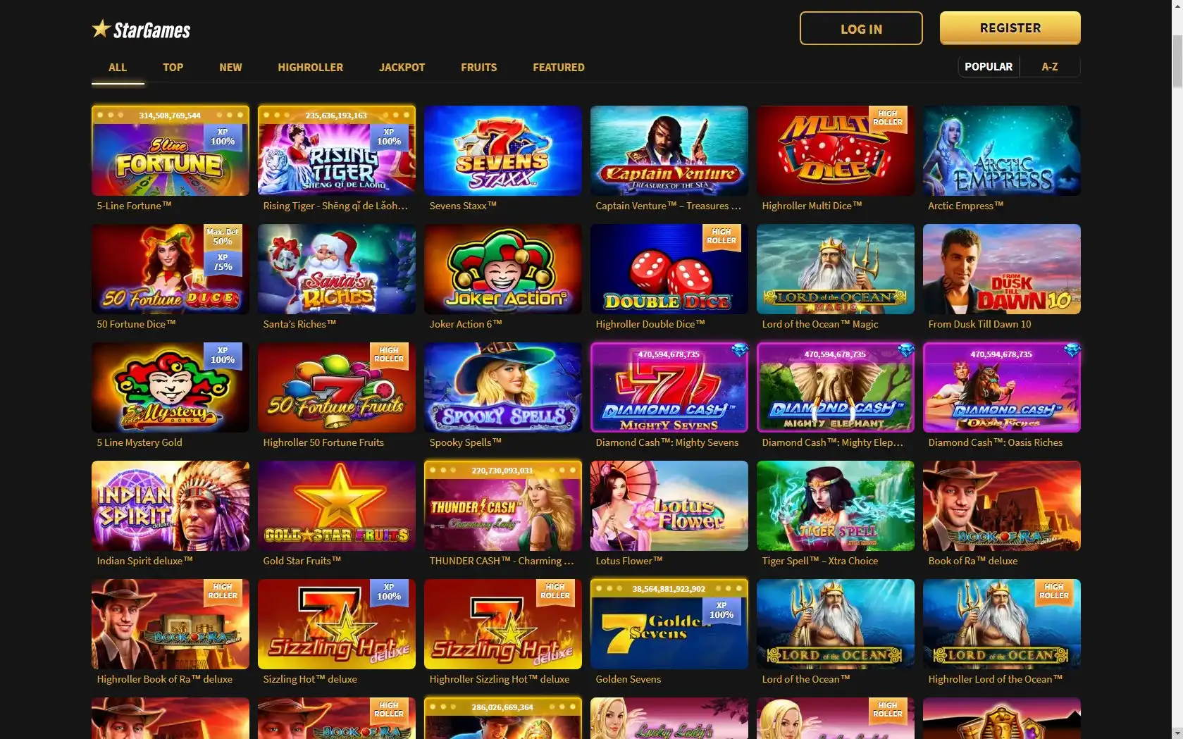 Star Games Casino Games