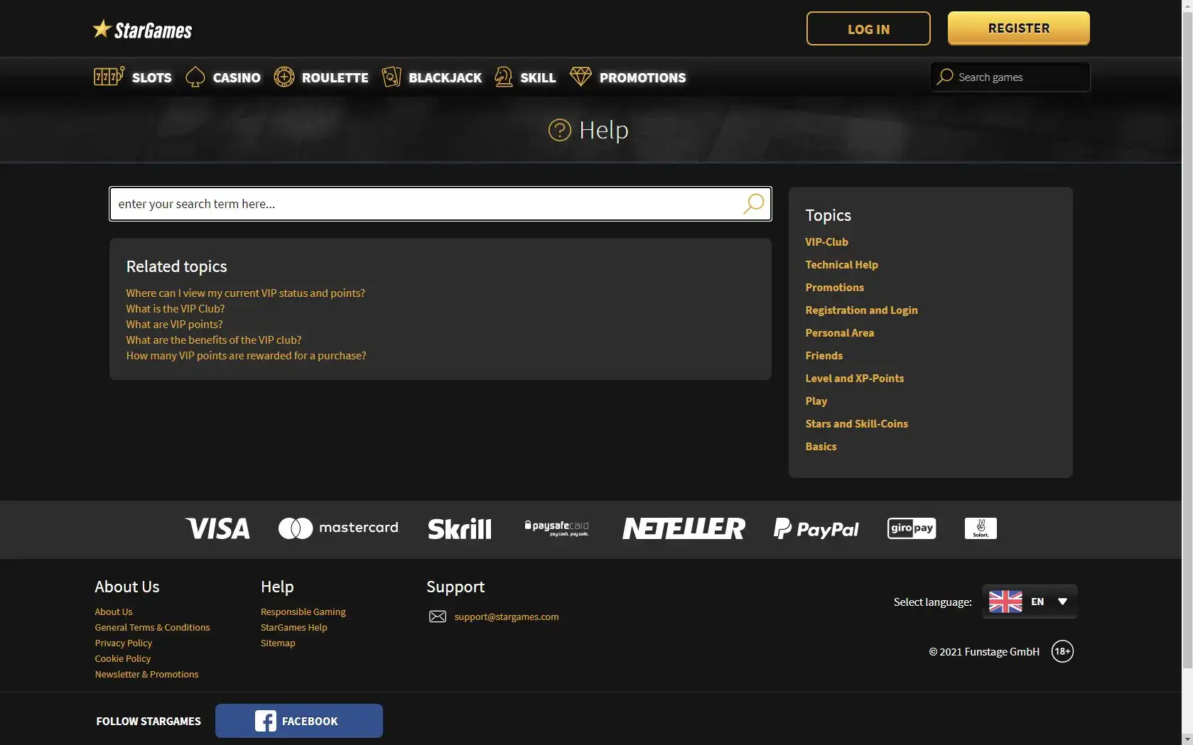 Star Games Casino Support