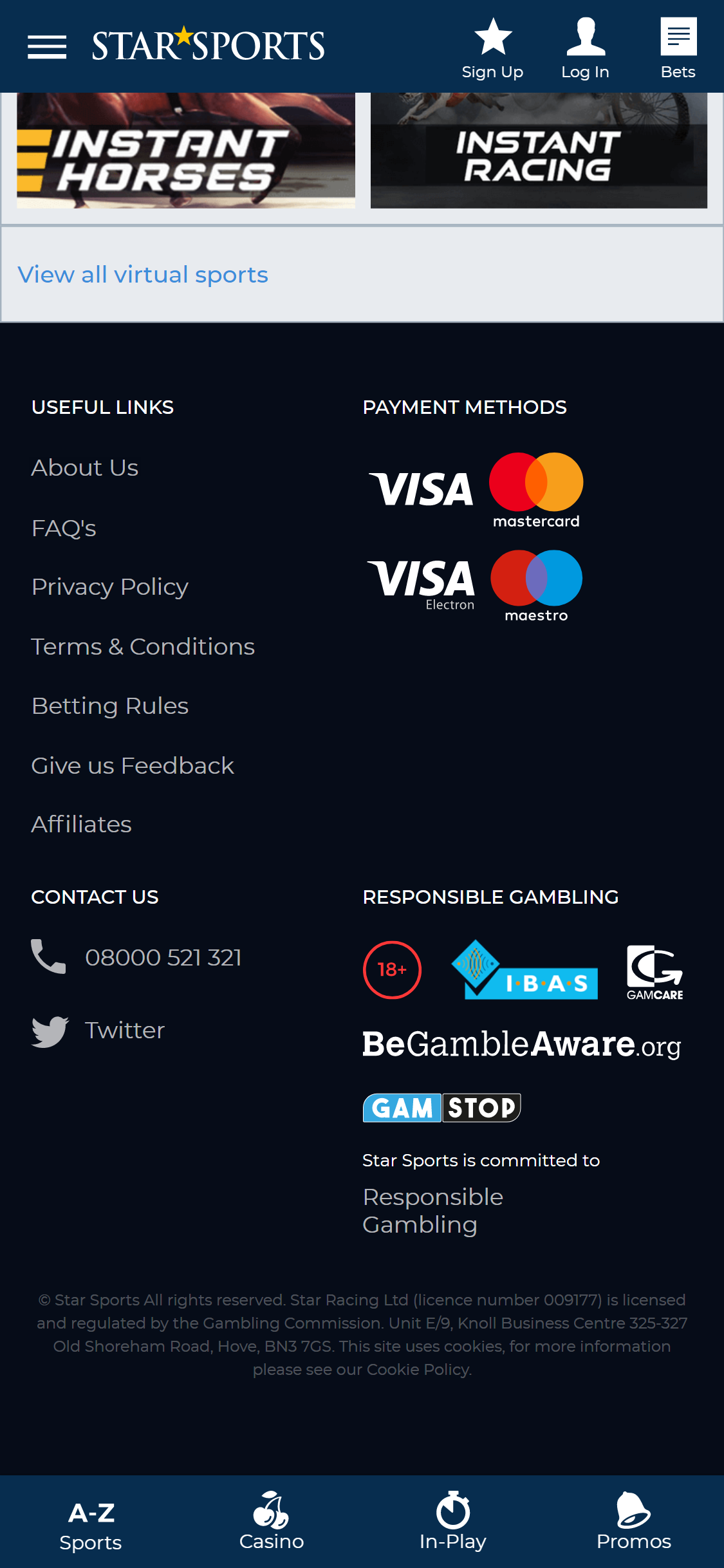 Star Sports Casino Mobile Payment Methods Review