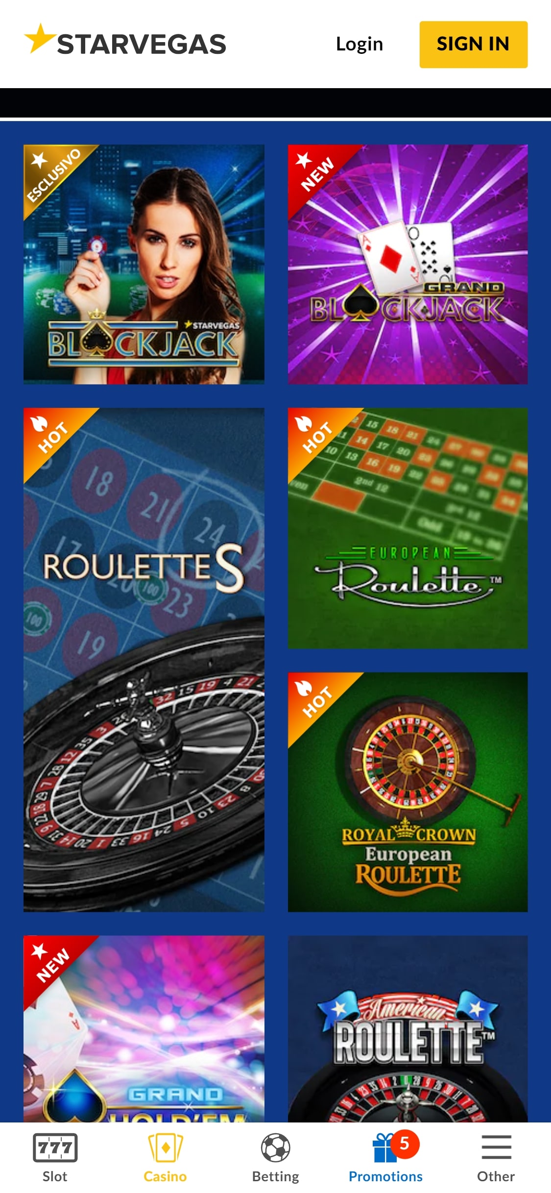 StarVegas Casino Mobile Games Review