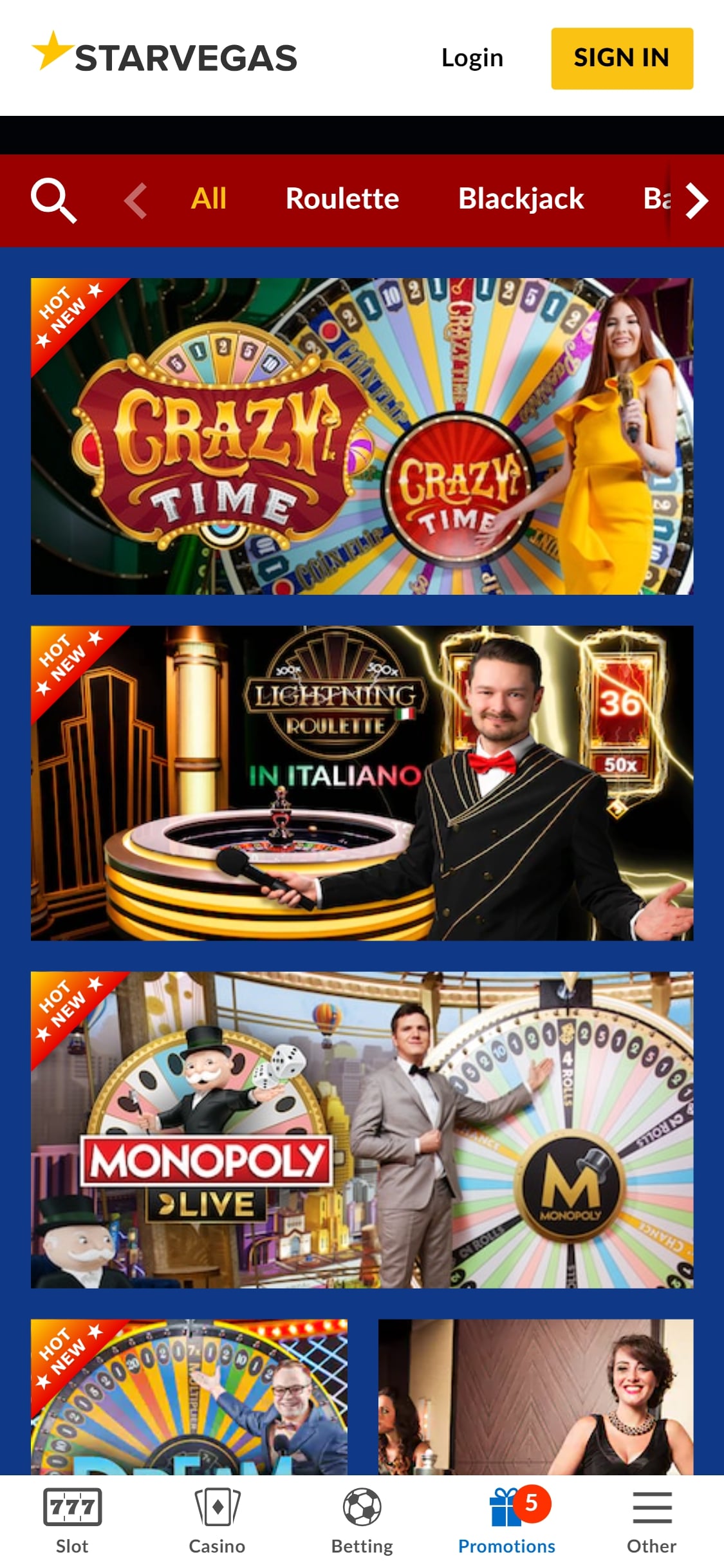 StarVegas Casino Mobile Live Dealer Games Review