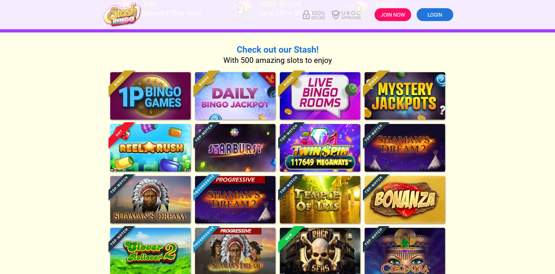 Stash Bingo Casino Games
