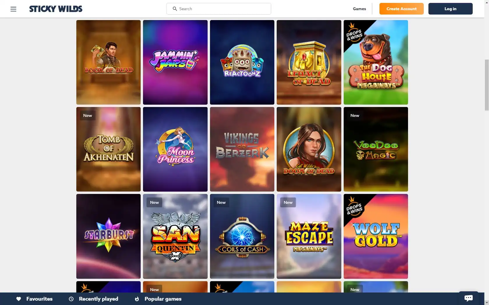 Sticky Wilds Casino Games