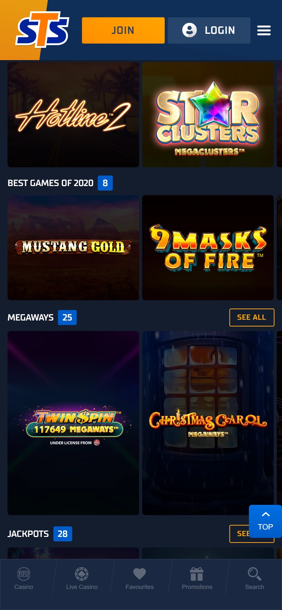 STS Casino Mobile Games Review