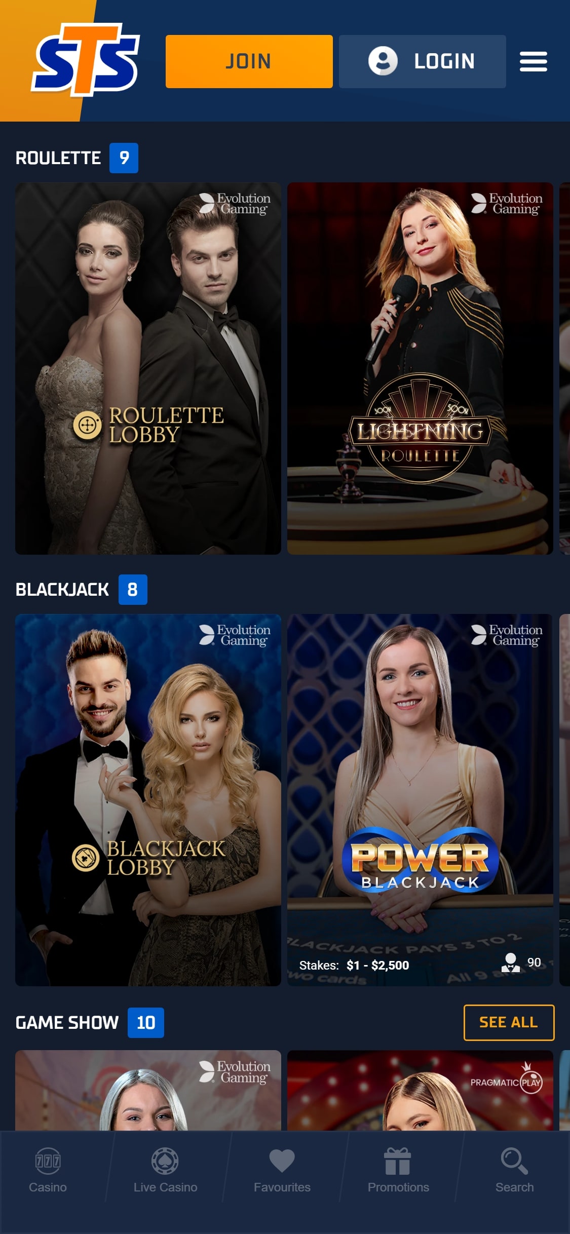 STS Casino Mobile Live Dealer Games Review