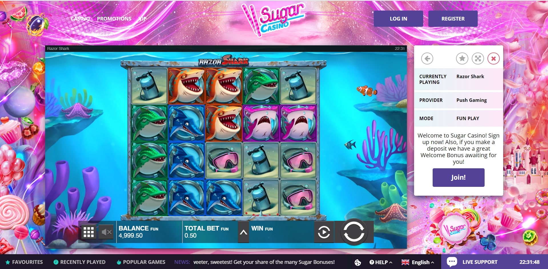 Sugar Casino Slot Games