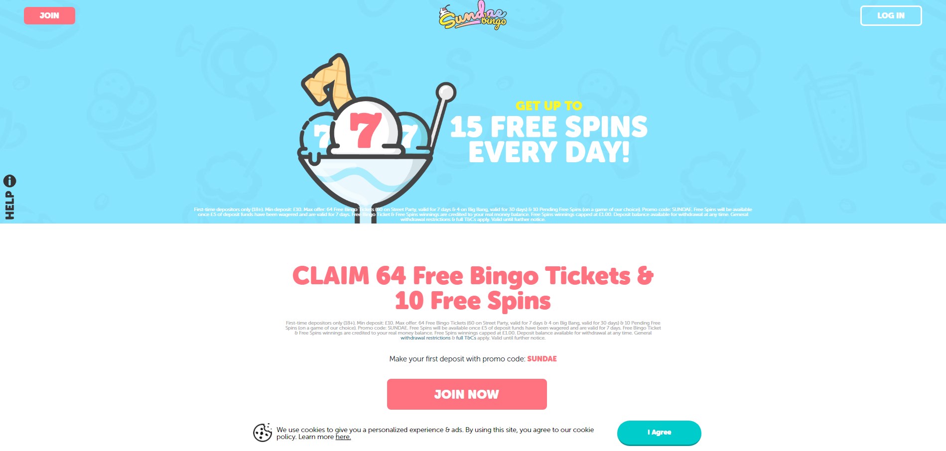 Sundae Bingo Casino No Deposit Bonus