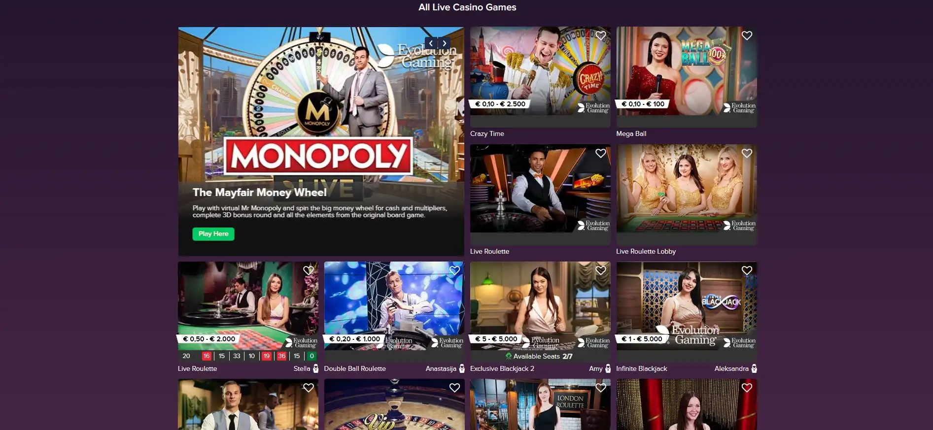 Super Casino Live Dealer Games