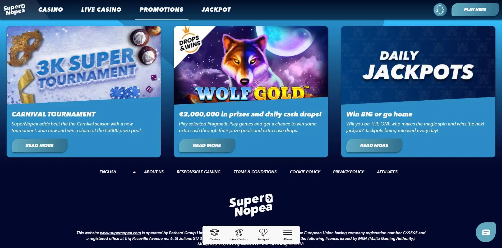 SuperNopea Casino No Deposit Bonus