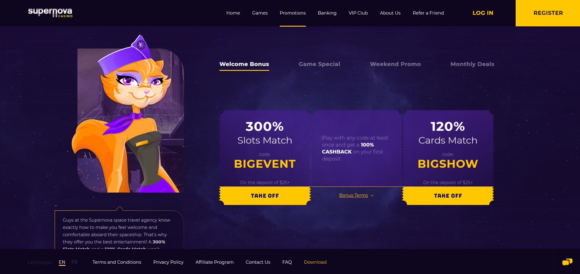 Super Nova Casino No Deposit Bonus