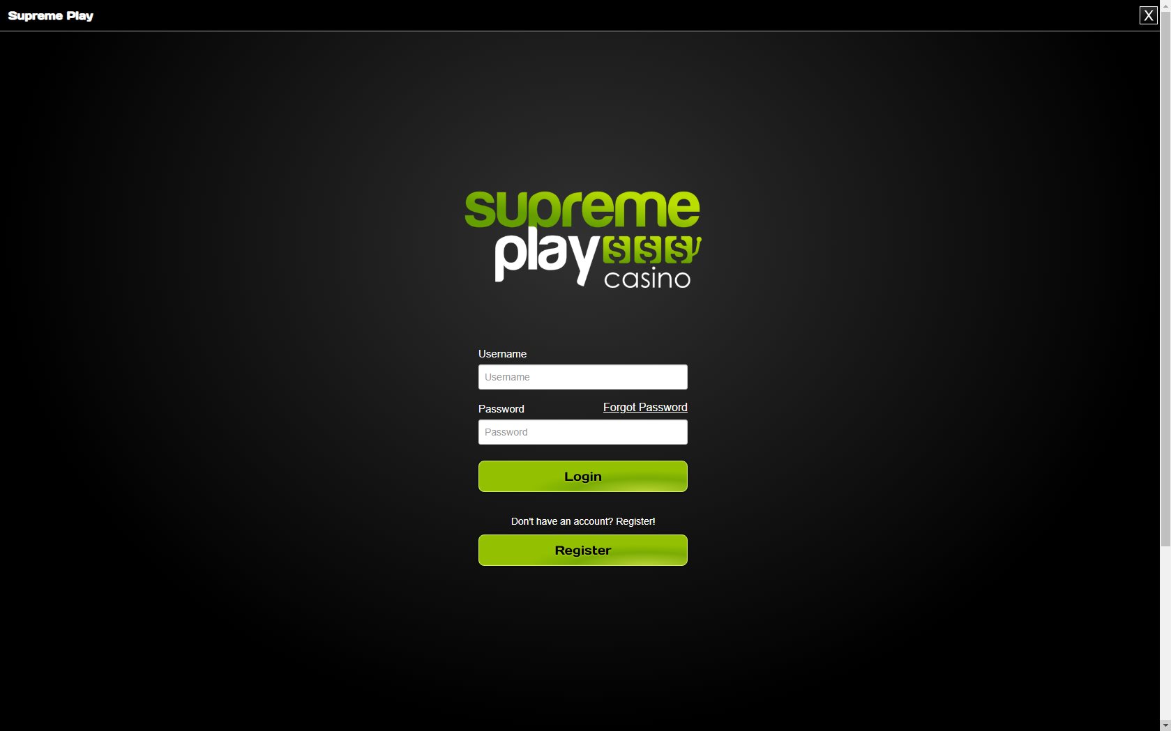 Supreme Play Casino Login