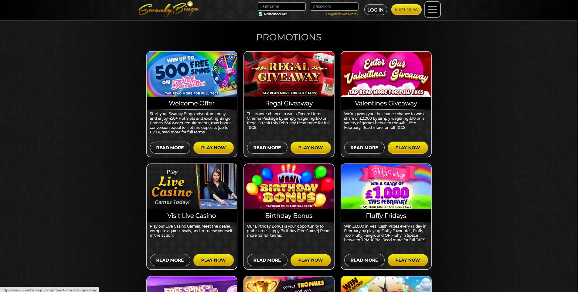 Swanky Bingo Casino No Deposit Bonus