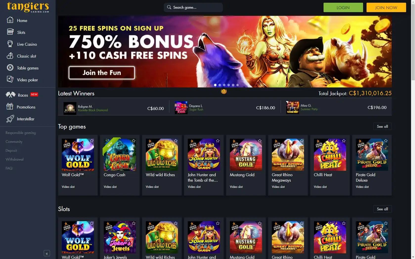 Tangiers Casino Review