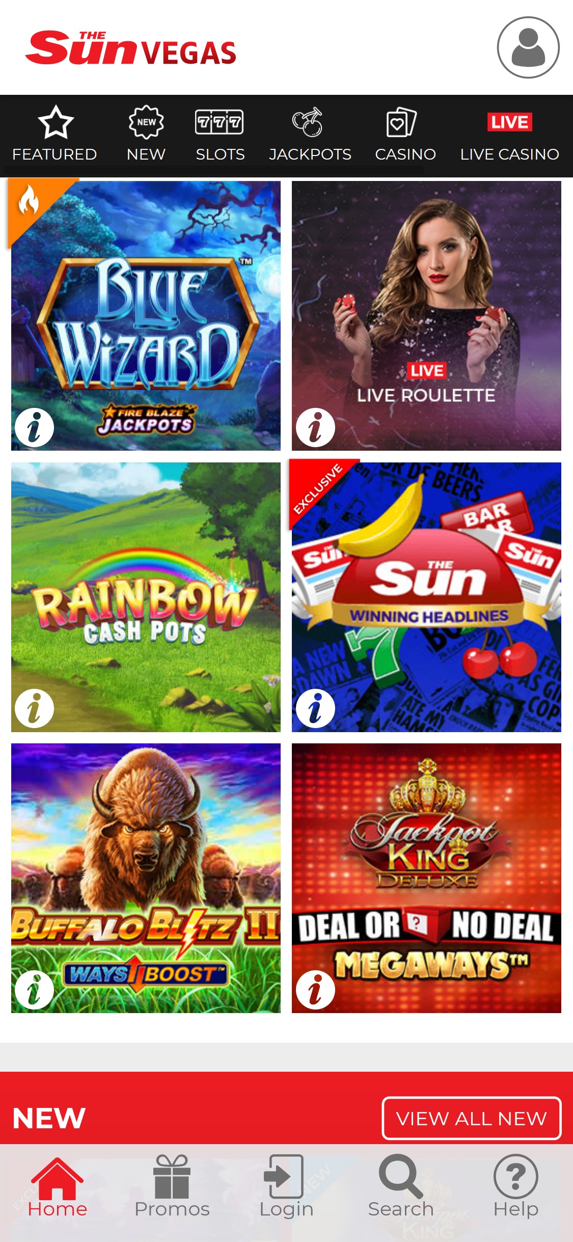 The Sun Vegas Casino Mobile Games Review