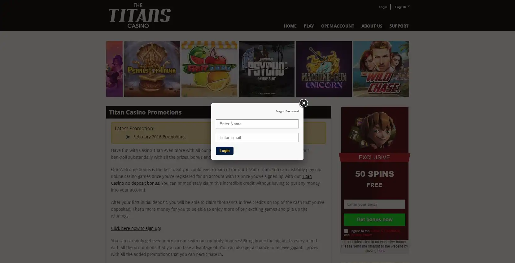 Titan Casino Login