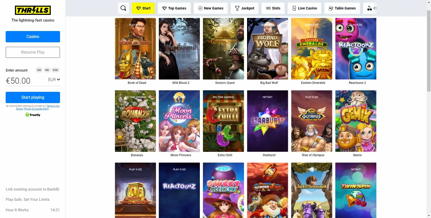 Thrills Casino Games