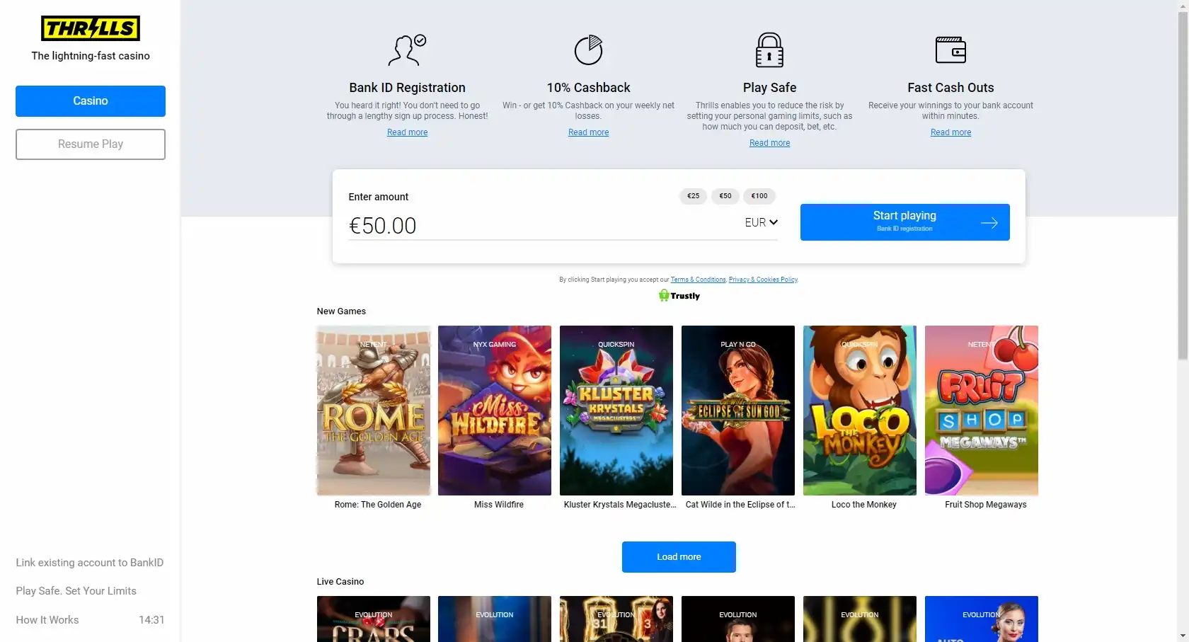 Thrills Casino Review