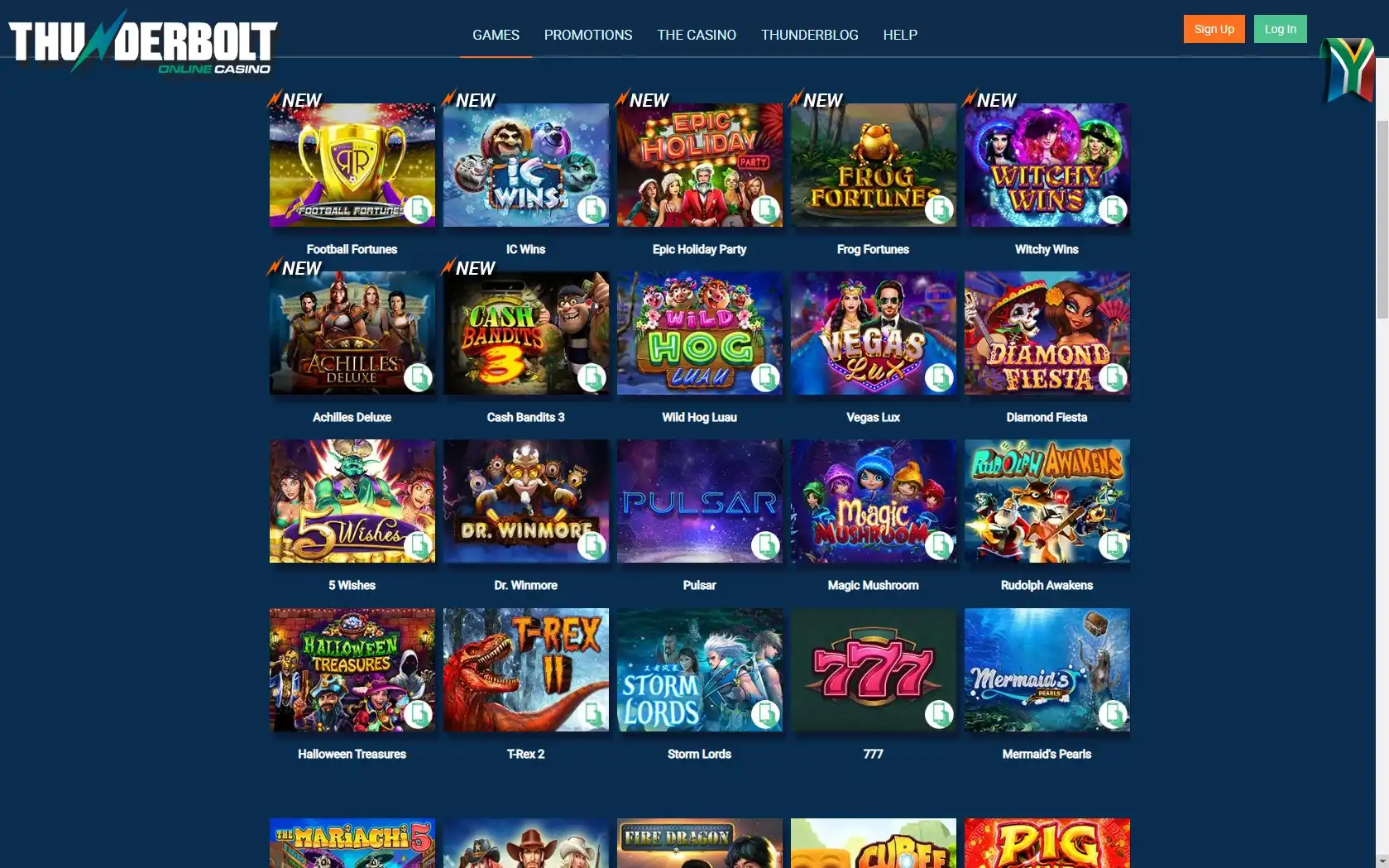 Thunderbolt Casino Games