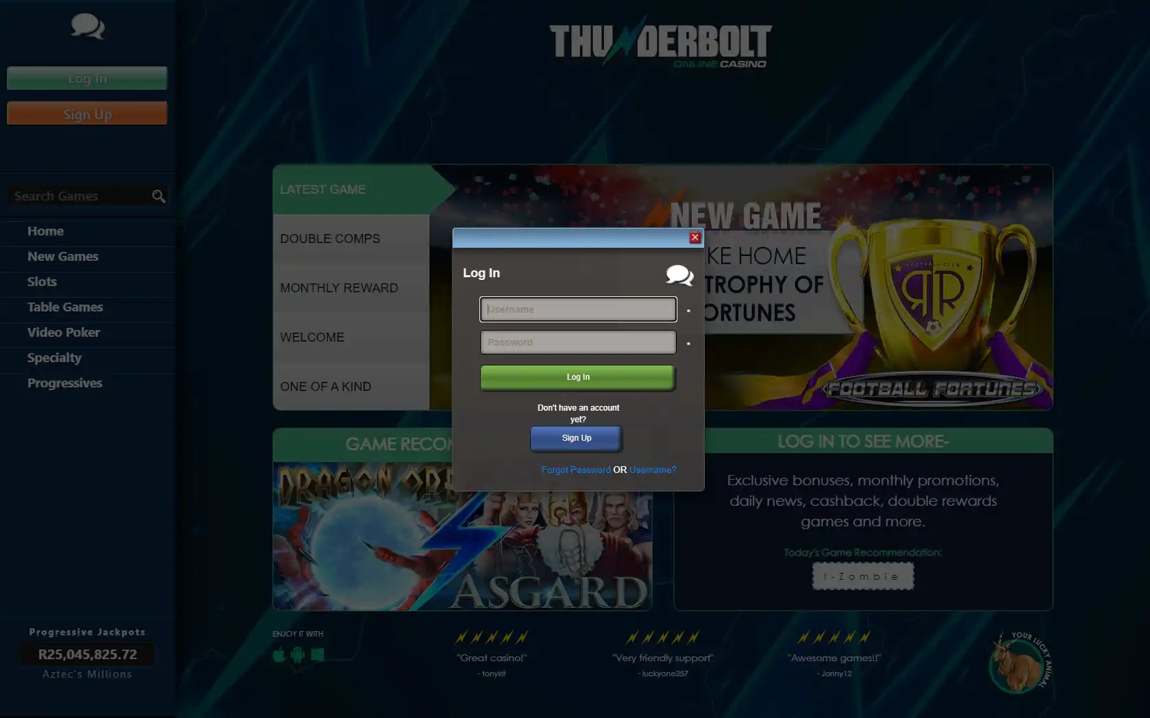 Thunderbolt Casino Login