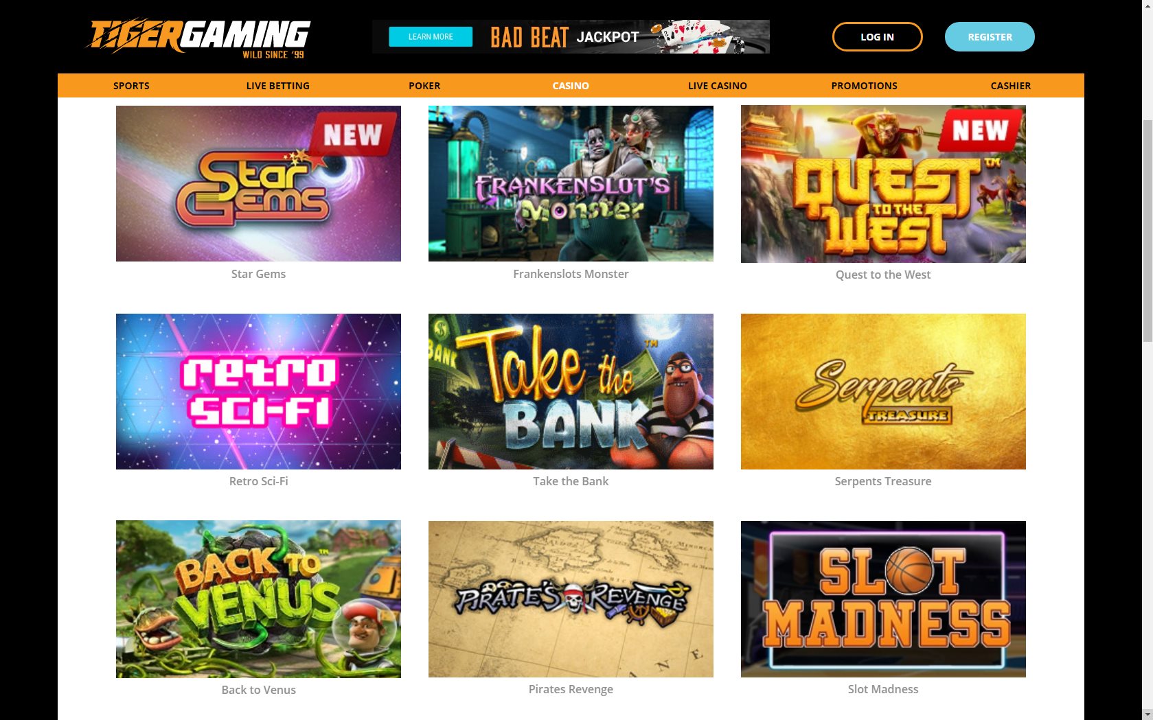 TigerGaming Casino Games