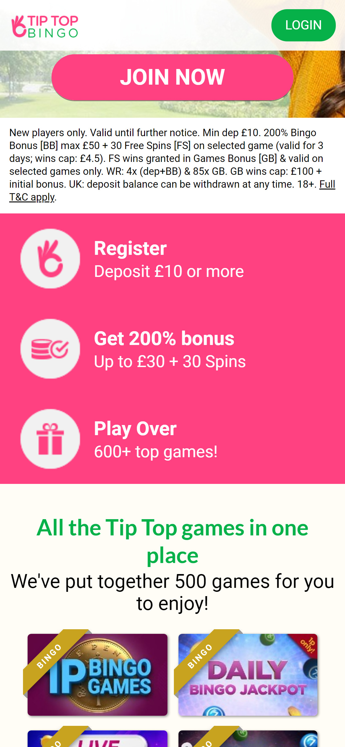 Tiptop Bingo Mobile No Deposit Bonus Review
