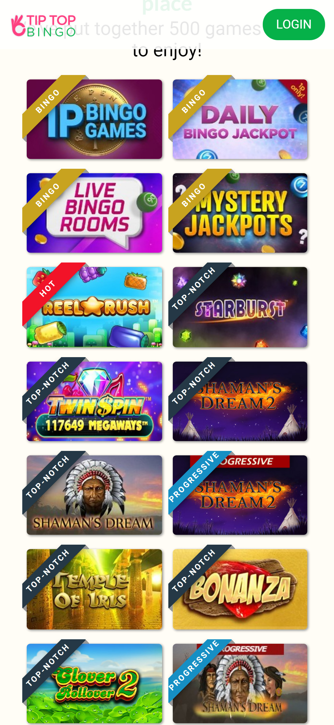 Tiptop Bingo Mobile Games Review