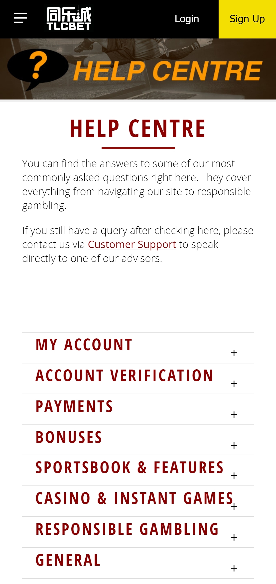 TLC Bet Casino Mobile Support Review