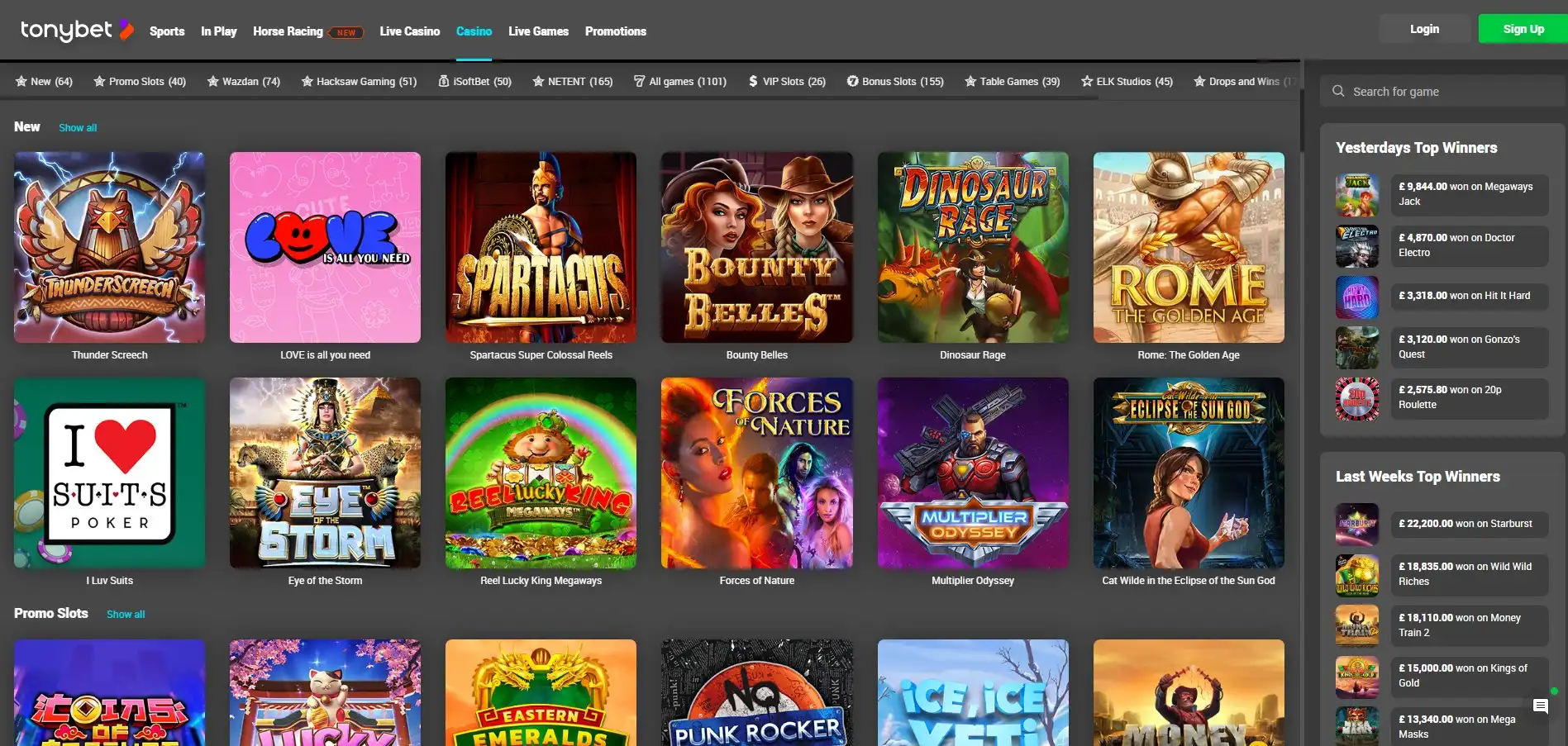 TonyBet Casino Games