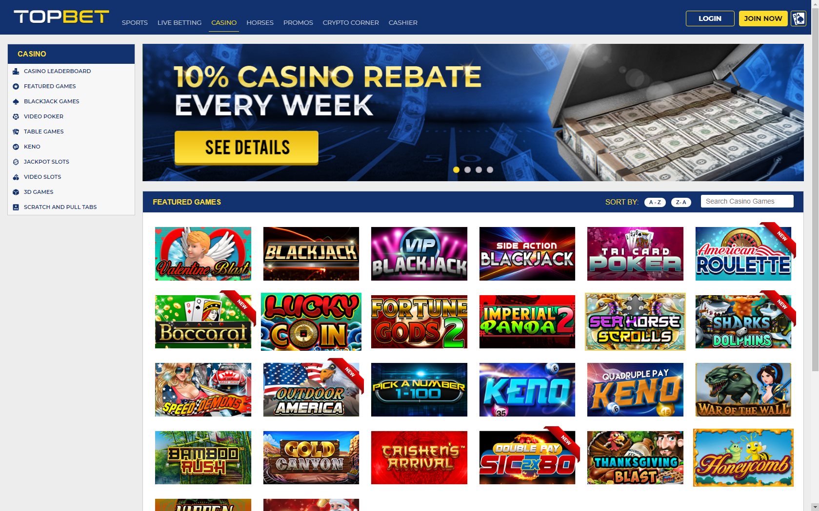 Top Bet Casino Games