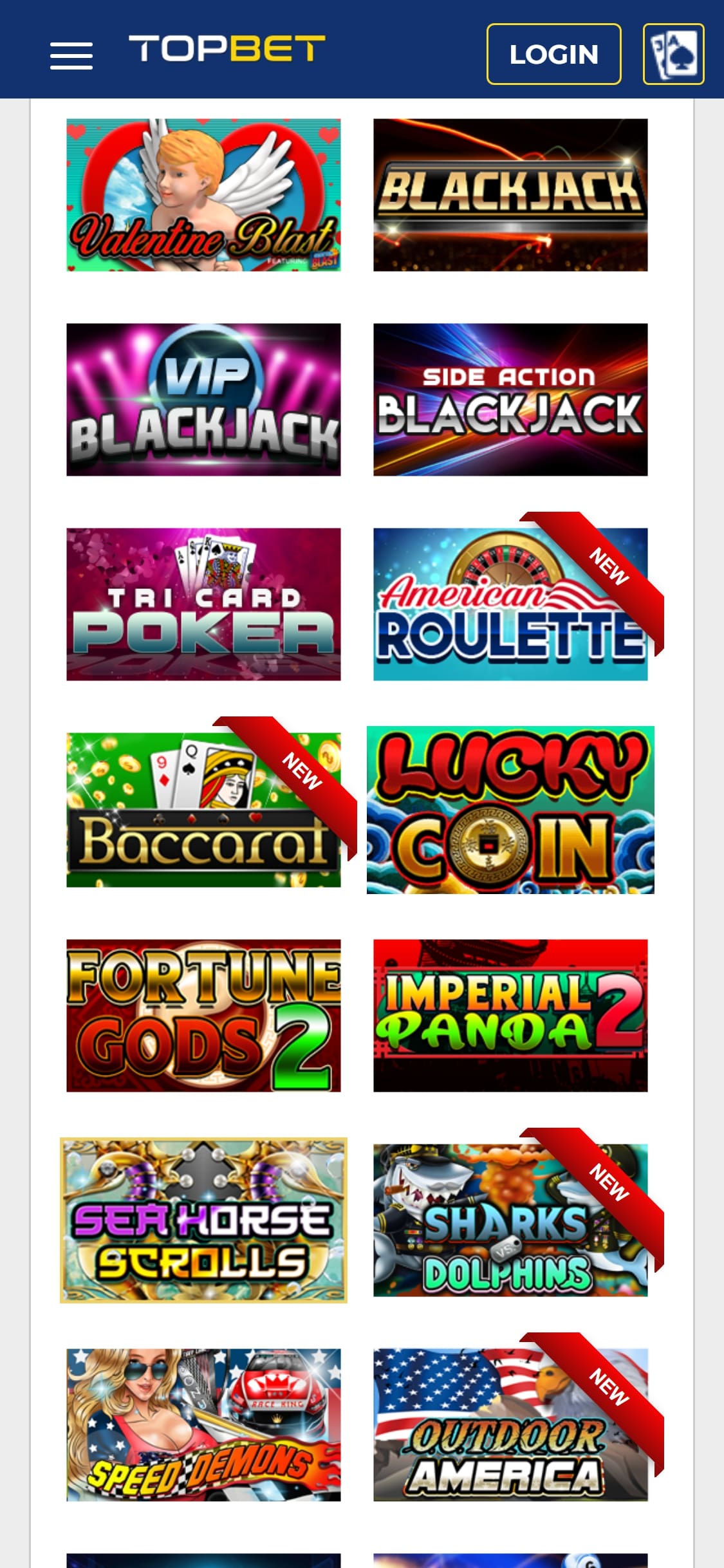 Top Bet Casino Mobile Games Review